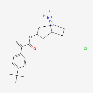 molecular formula C21H30ClNO2 B13787172 3-Tropanyl 4'-tert-butylatropate hydrochloride hemihydrate CAS No. 64048-72-2