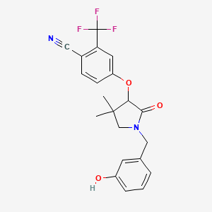 4-[[1-[(3-Hydroxyphenyl)methyl]-4,4-dimethyl-2-oxo-3-pyrrolidinyl]oxy]-2-(trifluoromethyl)benzonitrile