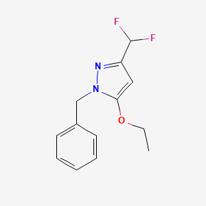 molecular formula C13H14F2N2O B1378720 1-benzyl-3-(difluoromethyl)-5-ethoxy-1H-pyrazole CAS No. 1461706-12-6