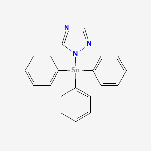 molecular formula C20H17N3Sn B13787213 Stannane, (1H-1,2,4-triazol-1-yl)triphenyl- CAS No. 974-29-8