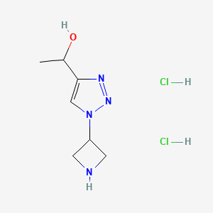 molecular formula C7H14Cl2N4O B1378724 1-[1-(azetidin-3-yl)-1H-1,2,3-triazol-4-yl]ethan-1-ol dihydrochloride CAS No. 1798032-54-8