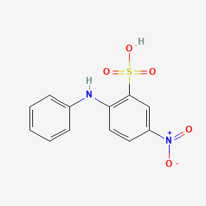 molecular formula C12H10N2O5S B13787281 2-Anilino-5-nitrobenzenesulphonic acid CAS No. 88-35-7