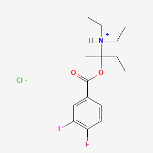 molecular formula C15H22ClFINO2 B13787282 Benzoic acid, 4-fluoro-3-iodo-, ((1-diethylamino-1-methyl)propyl) ester, hydrochloride CAS No. 67049-47-2