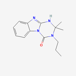 molecular formula C14H18N4O B13787289 1,3,5-Triazino(1,2-a)benzimidazol-4(1H)-one, 2,3-dihydro-2,2-dimethyl-3-propyl- CAS No. 87575-63-1