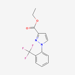 molecular formula C13H11F3N2O2 B1378733 1-[2-(三氟甲基)苯基]-1H-吡唑-3-羧酸乙酯 CAS No. 1461708-18-8