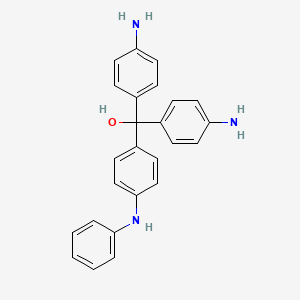 molecular formula C25H23N3O B13787351 4,4'-Diamino-4''-anilinotrityl alcohol CAS No. 68039-51-0