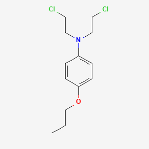 molecular formula C13H19Cl2NO B13787354 ANILINE, N,N-BIS(2-CHLOROETHYL)-p-PROPOXY- CAS No. 84608-40-2