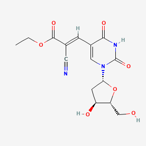 (E)-ethyl 2-cyano-3-(1-((2R,4S,5R)-4-hydroxy-5-(hydroxymethyl)tetrahydrofuran-2-yl)-2,4-dioxo-1,2,3,4-tetrahydropyrimidin-5-yl)acrylate