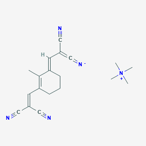 molecular formula C19H23N5 B13787518 [(3E)-2-cyano-3-[3-(2,2-dicyanoethenyl)-2-methylcyclohex-2-en-1-ylidene]prop-1-enylidene]azanide;tetramethylazanium 