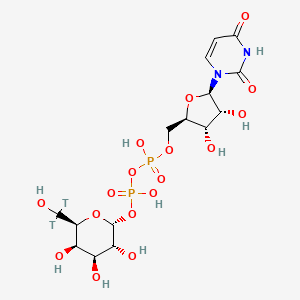 [[(2R,3S,4R,5R)-5-(2,4-dioxopyrimidin-1-yl)-3,4-dihydroxyoxolan-2-yl]methoxy-hydroxyphosphoryl] [(2R,3R,4S,5R,6R)-3,4,5-trihydroxy-6-[hydroxy(ditritio)methyl]oxan-2-yl] hydrogen phosphate