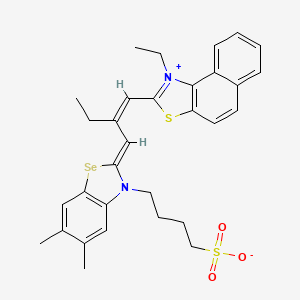 2-(2-((5,6-Dimethyl-3-(4-sulphonatobutyl)-3H-benzoselenazol-2-ylidene)methyl)-1-butenyl)-1-ethylnaphtho(1,2-d)thiazolium