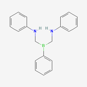 molecular formula C20H21BN2 B13787609 Benzenamine, N,N'-((phenylborylene)bis(methylene))bis- CAS No. 85684-49-7