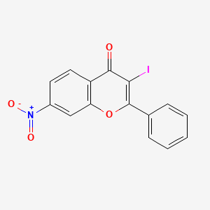 molecular formula C15H8INO4 B13787650 3-Iodo-7-nitro-2-phenyl-chromen-4-one 