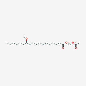 molecular formula C20H38CaO5 B13787671 Calcium, (acetato-kappaO)(12-hydroxyoctadecanoato-kappaO)- CAS No. 67969-78-2