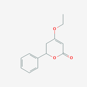 molecular formula C13H14O3 B13787722 4-Ethoxy-6-phenyl-5,6-dihydro-pyran-2-one CAS No. 5435-93-8