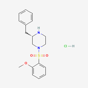 molecular formula C18H23ClN2O3S B13787741 (S)-3-Benzyl-1-(2-methoxy-benzenesulfonyl)-piperazine hydrochloride CAS No. 947532-50-5