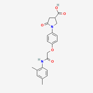 molecular formula C21H22N2O5 B13787755 1-[4-[2-(2,4-dimethylanilino)-2-oxoethoxy]phenyl]-5-oxopyrrolidine-3-carboxylic acid 