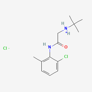 molecular formula C13H20Cl2N2O B13787787 Acetamide, N-(2-chloro-6-methylphenyl)-2-((1,1-dimethylethyl)amino)-, monohydrochloride CAS No. 64893-02-3