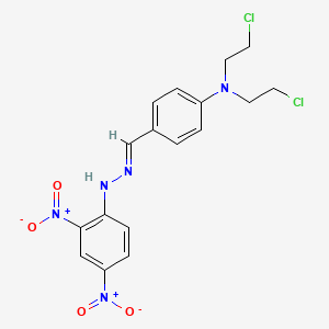 molecular formula C17H17Cl2N5O4 B13787799 N-[(E)-[4-[bis(2-chloroethyl)amino]phenyl]methylideneamino]-2,4-dinitroaniline CAS No. 67748-83-8