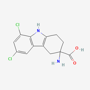 molecular formula C13H12Cl2N2O2 B13787826 3-Amino-6,8-dichloro-2,3,4,9-tetrahydro-1H-carbazole-3-carboxylic acid CAS No. 874112-29-5