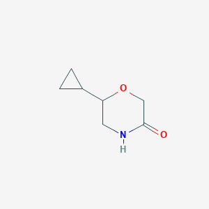 molecular formula C7H11NO2 B1378784 6-环丙基吗啉-3-酮 CAS No. 1644046-26-3