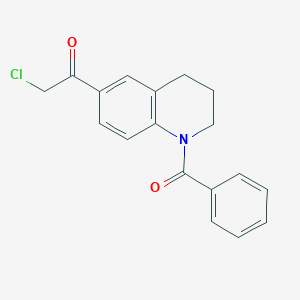 molecular formula C18H16ClNO2 B1378785 1-(1-苯甲酰-1,2,3,4-四氢喹啉-6-基)-2-氯乙烷-1-酮 CAS No. 1461707-22-1