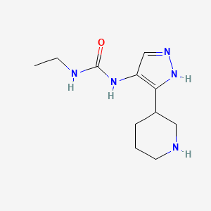 molecular formula C11H19N5O B1378787 3-乙基-1-[3-(哌啶-3-基)-1H-吡唑-4-基]脲 CAS No. 1803585-25-2
