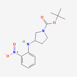 molecular formula C15H21N3O4 B1378788 Tert-butyl 3-[(2-nitrophenyl)amino]pyrrolidine-1-carboxylate CAS No. 1461707-32-3