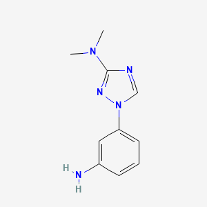 molecular formula C10H13N5 B1378792 1-(3-aminophenyl)-N,N-dimethyl-1H-1,2,4-triazol-3-amine CAS No. 1797636-14-6