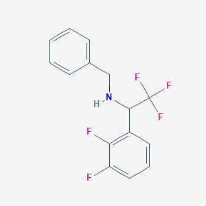 molecular formula C15H12F5N B1378793 Benzyl[1-(2,3-difluorophenyl)-2,2,2-trifluoroethyl]amine CAS No. 1461706-32-0