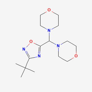 molecular formula C15H26N4O3 B1378798 4-[(3-Tert-butyl-1,2,4-oxadiazol-5-yl)(morpholin-4-yl)methyl]morpholine CAS No. 1461715-29-6