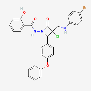 Benzamide, N-(3-(((4-bromophenyl)amino)methyl)-3-chloro-2-oxo-4-(4-phenoxyphenyl)-1-azetidinyl)-2-hydroxy-