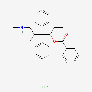 molecular formula C28H34ClNO2 B13787995 3-Benzooxy-6-dimethylamino-4,4-diphenyl-5-methylhexane hydrochloride CAS No. 63916-75-6