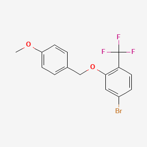 molecular formula C15H12BrF3O2 B1378800 4-Bromo-2-[(4-methoxyphenyl)methoxy]-1-(trifluoromethyl)benzene CAS No. 1461705-81-6