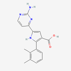 1H-Pyrrole-3-carboxylic acid, 5-(2-amino-4-pyrimidinyl)-2-(2,3-dimethylphenyl)-