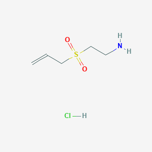 molecular formula C5H12ClNO2S B1378802 3-(2-Aminoethanesulfonyl)prop-1-ene hydrochloride CAS No. 1461713-87-0