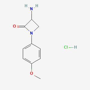 molecular formula C10H13ClN2O2 B1378831 3-氨基-1-(4-甲氧基苯基)氮杂环丁烷-2-酮盐酸盐 CAS No. 1461704-74-4