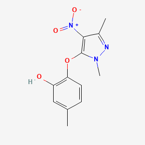 Phenol, 2-[(1,3-dimethyl-4-nitro-1H-pyrazol-5-yl)oxy]-5-methyl-