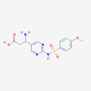 3-amino-3-[2-[(4-methoxyphenyl)sulfonylamino]pyrimidin-5-yl]propanoic acid