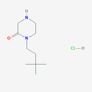 molecular formula C10H21ClN2O B1378842 1-(3,3-二甲基丁基)哌嗪-2-酮盐酸盐 CAS No. 1423034-59-6