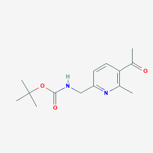molecular formula C14H20N2O3 B1378848 叔丁基 N-[(5-乙酰基-6-甲基吡啶-2-基)甲基]氨基甲酸酯 CAS No. 1423030-99-2
