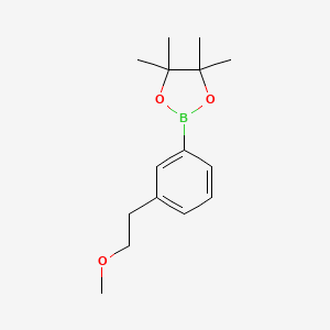 molecular formula C15H23BO3 B1378854 2-[3-(2-甲氧基乙基)苯基]-4,4,5,5-四甲基-1,3,2-二氧杂硼环丁烷 CAS No. 1486485-55-5