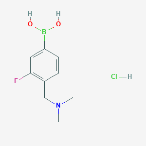 molecular formula C9H14BClFNO2 B1378858 {4-[(二甲氨基)甲基]-3-氟苯基}硼酸盐酸盐 CAS No. 1485417-92-2