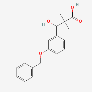 molecular formula C18H20O4 B1378860 3-[3-(苄氧基)苯基]-3-羟基-2,2-二甲基丙酸 CAS No. 1423028-78-7