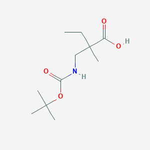 molecular formula C11H21NO4 B1378863 2-({[(叔丁氧基)羰基]氨基}甲基)-2-甲基丁酸 CAS No. 1423031-71-3