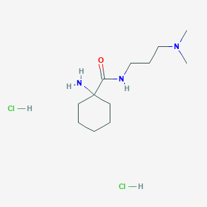 molecular formula C12H27Cl2N3O B1378865 1-氨基-N-[3-(二甲基氨基)丙基]环己烷-1-甲酰胺二盐酸盐 CAS No. 1423024-78-5