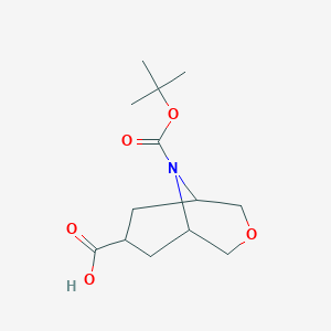 molecular formula C13H21NO5 B1378868 9-(tert-Butoxycarbonyl)-3-oxa-9-azabicyclo[3.3.1]nonane-7-carboxylic acid CAS No. 1233323-61-9