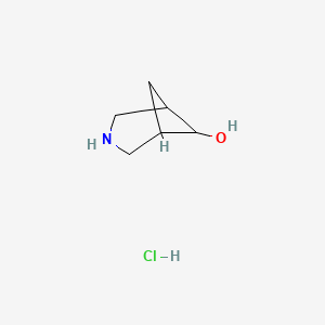molecular formula C6H12ClNO B1378878 3-氮杂双环[3.1.1]庚烷-6-醇盐酸盐 CAS No. 1389264-28-1