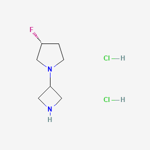 molecular formula C7H15Cl2FN2 B1378893 (3R)-1-(氮杂环丁-3-基)-3-氟吡咯烷二盐酸盐 CAS No. 1403763-26-7