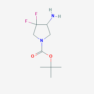 molecular formula C9H16F2N2O2 B1378923 叔丁基 4-氨基-3,3-二氟吡咯烷-1-羧酸酯 CAS No. 1408074-83-8